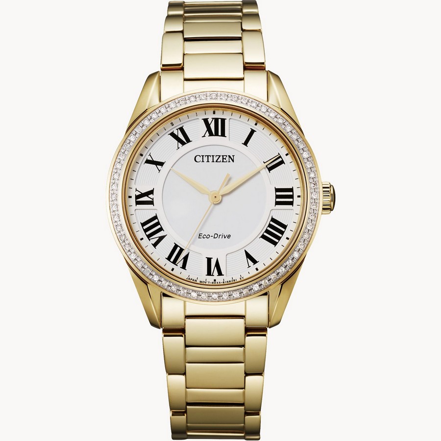 Đồng Hồ Citizen Arezzo Nữ Vàng Trắng 32mm